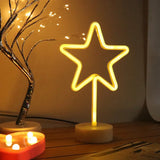 Neon Cartoon Shape Night Light - Plastic Bedroom Led Table Lamp In White / Battery C