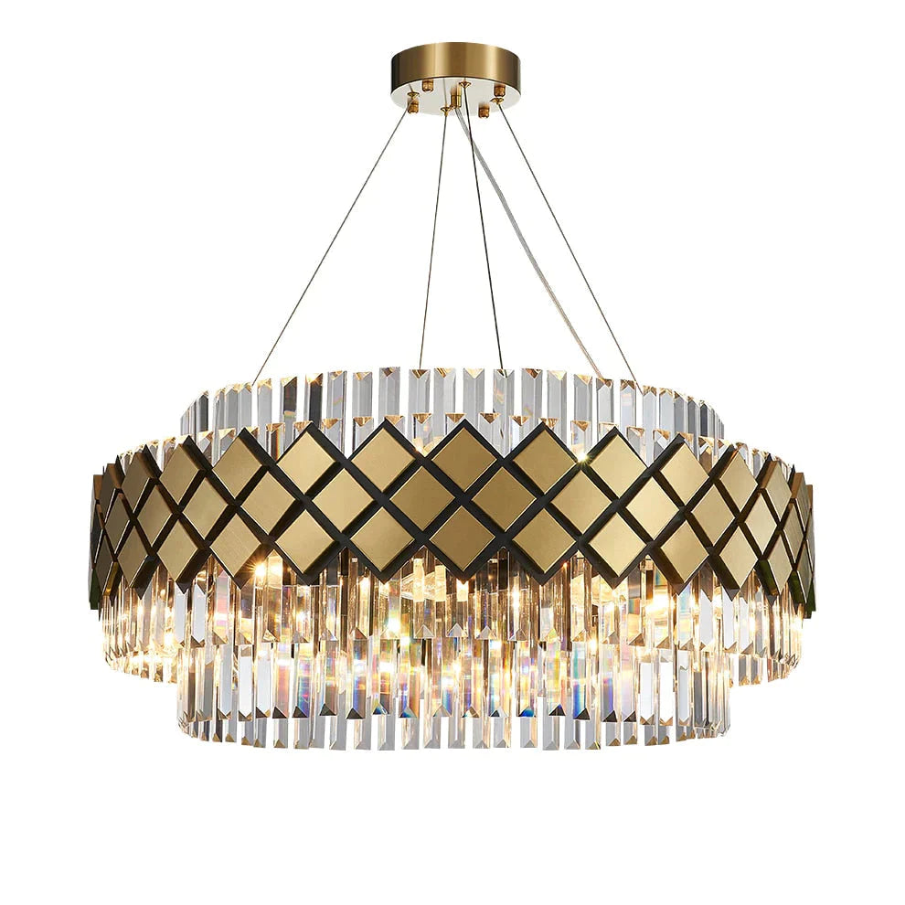 Neva 2 - Lustre LED design en alliage et cristal pour salle à manger salon