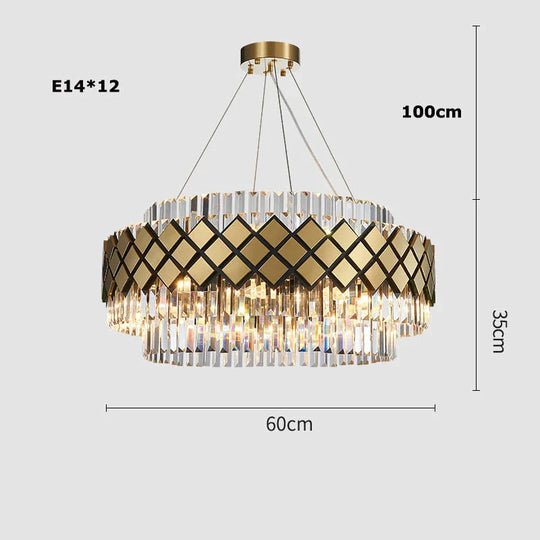 Neva 2 - Lustre LED design en alliage et cristal pour salle à manger salon