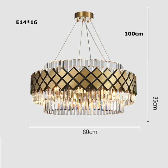 Neva 2 - Lustre LED design en alliage et cristal pour salle à manger salon