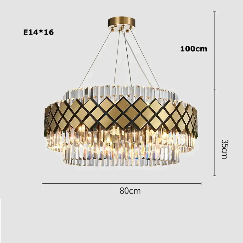 Neva 2 - Designer Alloy and Crystal LED Chandelier For Dinning Room Living room Dia80cm Chandelier