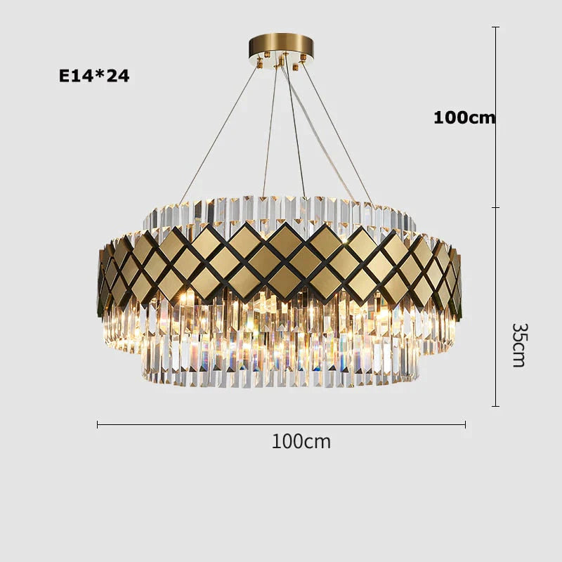 Neva - Lustre LED en cristal design pour salon salle à manger