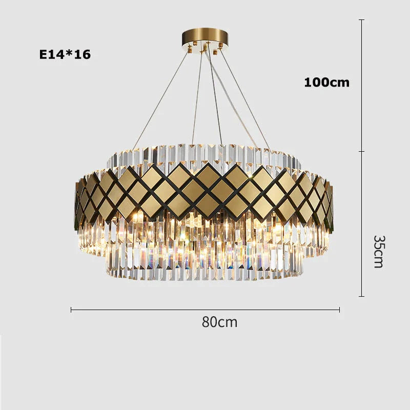 Neva - Lustre LED en cristal design pour salon salle à manger