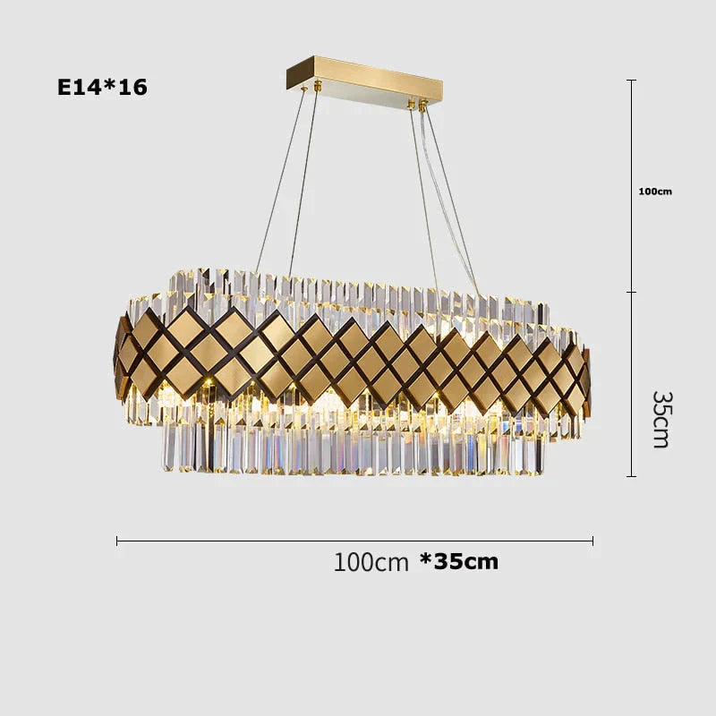 Neva - Lustre LED en cristal design pour salon salle à manger