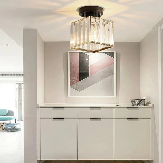 Nevaeh - Plafonnier de porche de couloir en cristal carré moderne et créatif