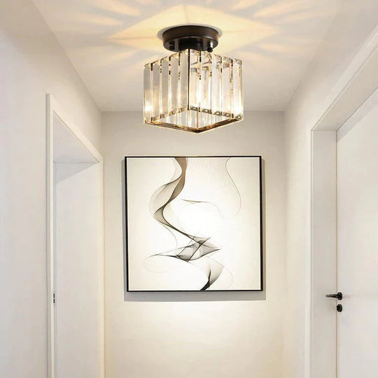 Nevaeh - Plafonnier de porche de couloir en cristal carré moderne et créatif