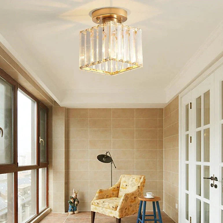 Nevaeh - Plafonnier de porche de couloir en cristal carré moderne et créatif