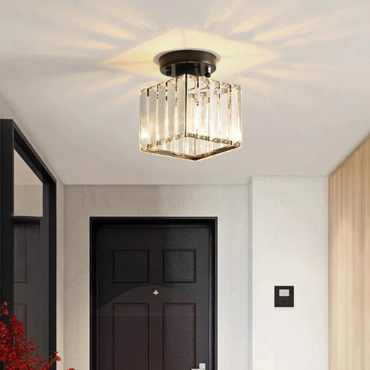 Nevaeh - Plafonnier de porche de couloir en cristal carré moderne et créatif