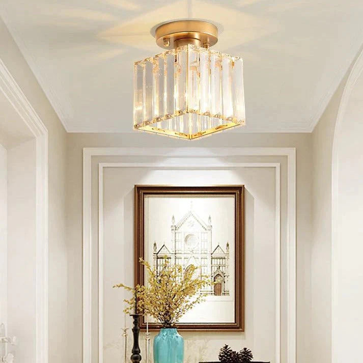Nevaeh - Plafonnier de porche de couloir en cristal carré moderne et créatif