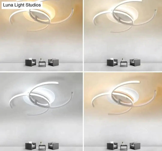 New Dimming Ceiling Lights For Living Study Room Bedroom Home Dec Plafond Iron Shape Modern Led Lamp