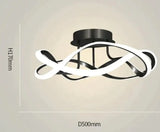 New Light Luxury Bedroom Lamp Room Ceiling Lamp Black 50cm tricolor light Ceiling