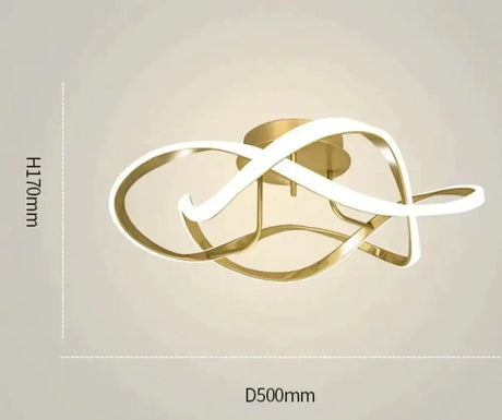 New Light Luxury Bedroom Lamp Room Ceiling Lamp Golden 50cm stepless dimming Ceiling