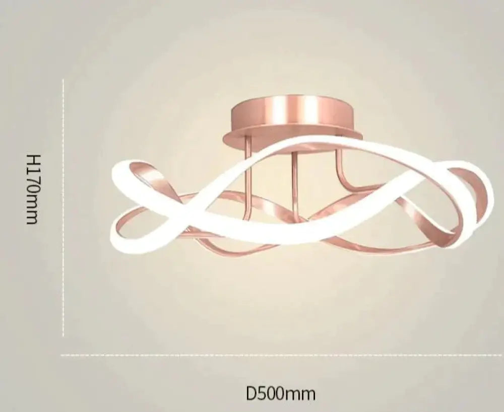 New Light Luxury Bedroom Lamp Room Ceiling Lamp Pink 50cm stepless dimming Ceiling