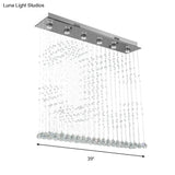 Nickel Double C Shaped Crystal Ball Flush Mount Light - 6-Light Ceiling Lighting For Bedroom
