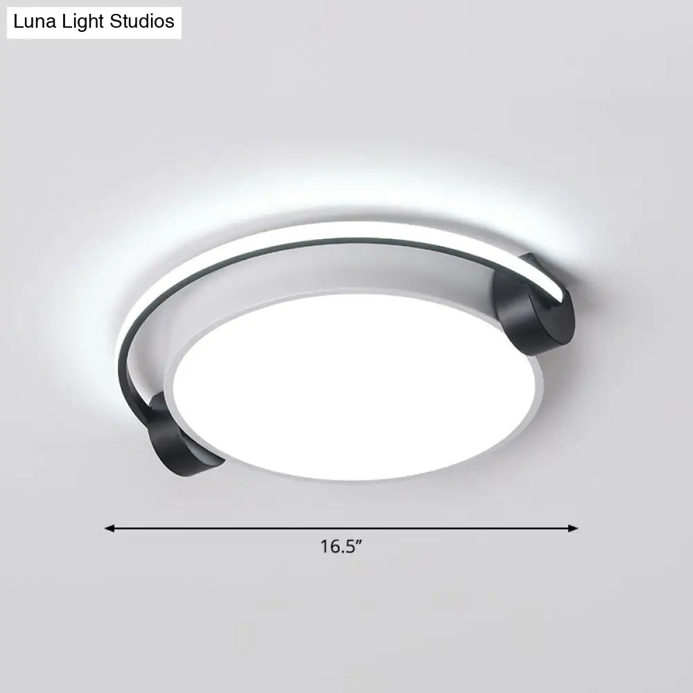 Nordic Acrylic Ceiling Lamp With Headphone Design For Dorm Room Black-White / 16.5 White