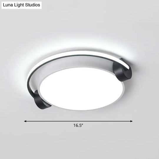 Nordic Acrylic Ceiling Lamp With Headphone Design For Dorm Room Black-White / 16.5 White