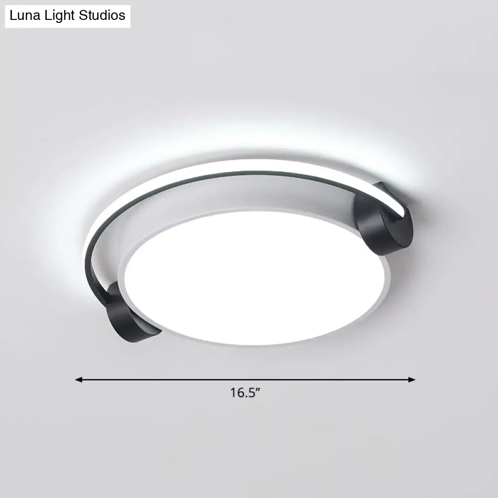 Nordic Acrylic Ceiling Lamp With Headphone Design For Dorm Room Black - White / 16.5’ White