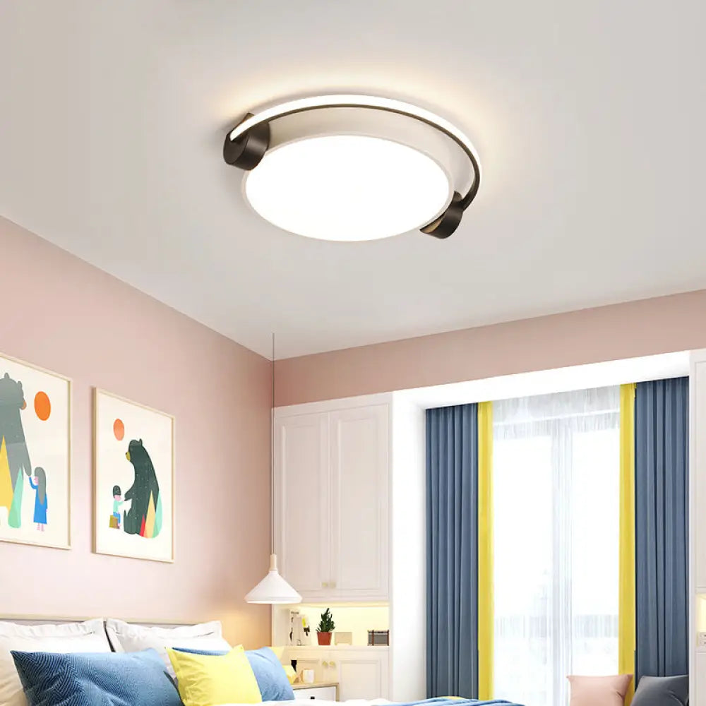 Nordic Acrylic Ceiling Lamp With Headphone Design For Dorm Room Black - White / 16.5’ Warm