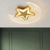 Nordic Acrylic Crescent And Star Led Flush Light Ceiling Fixture For Bedroom Gold / 20.5’ Third Gear