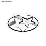 Nordic Acrylic Led Dual Star Flush Lighting For Bedroom Ceiling - White/Black