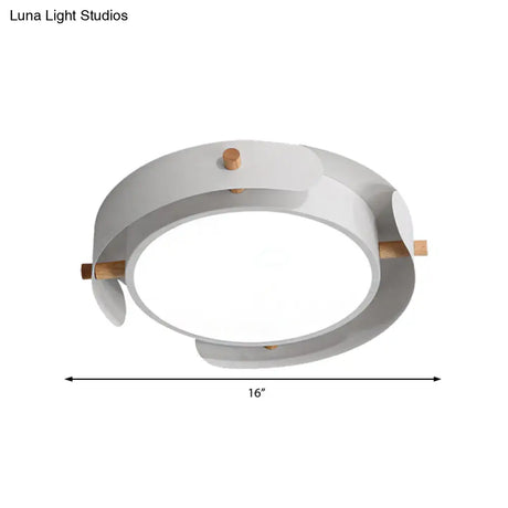 Nordic Acrylic Led Flush Mount Ceiling Light Fixture In White/Distressed White - 16’/19.5’ Dia
