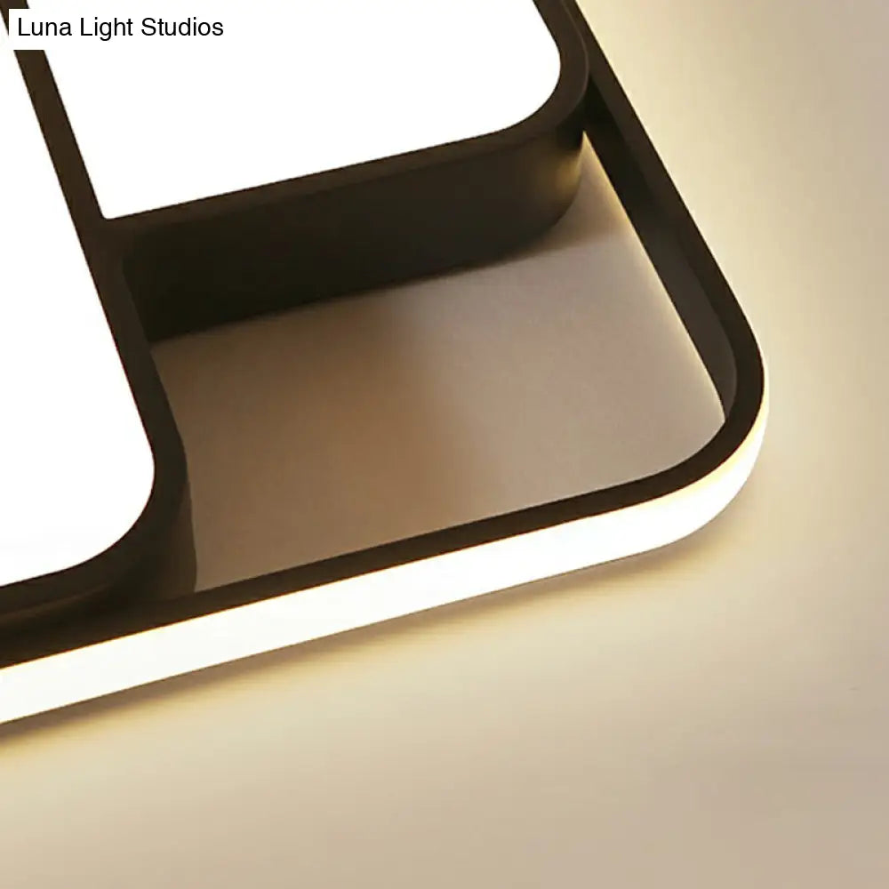 Nordic Acrylic Led Flush - Mount Ceiling Light For Bedrooms - Overlapping Style