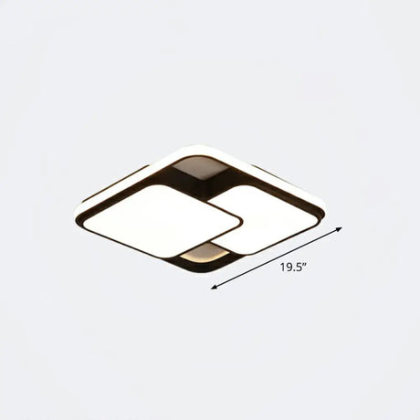 Nordic Acrylic Led Flush - Mount Ceiling Light For Bedrooms - Overlapping Style Black / 19.5’ Warm