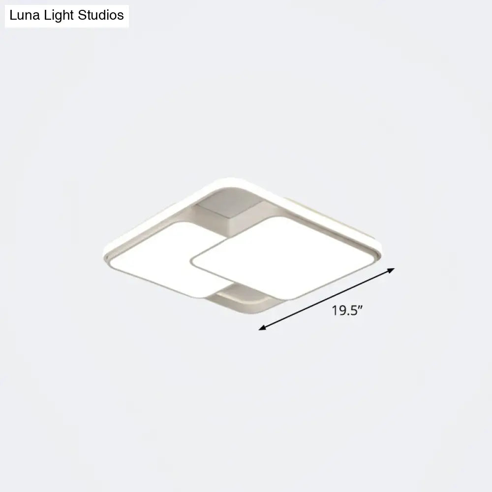 Nordic Acrylic Led Flush - Mount Ceiling Light For Bedrooms - Overlapping Style White / 19.5’ Warm