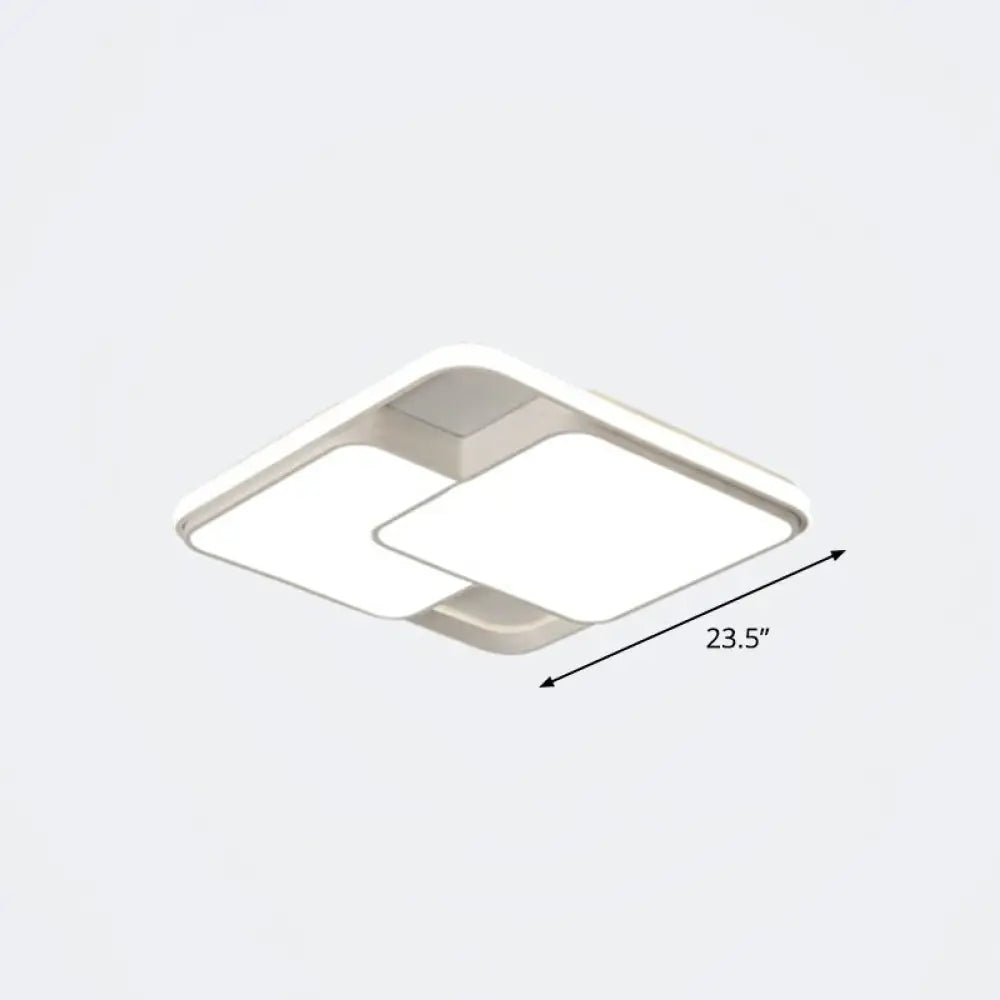 Nordic Acrylic Led Flush - Mount Ceiling Light For Bedrooms - Overlapping Style White / 23.5’