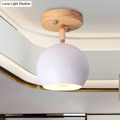 Nordic Adjustable Semi Flush Ceiling Light Fixture - Black/Gray/White/Pink/Green Orbit Design