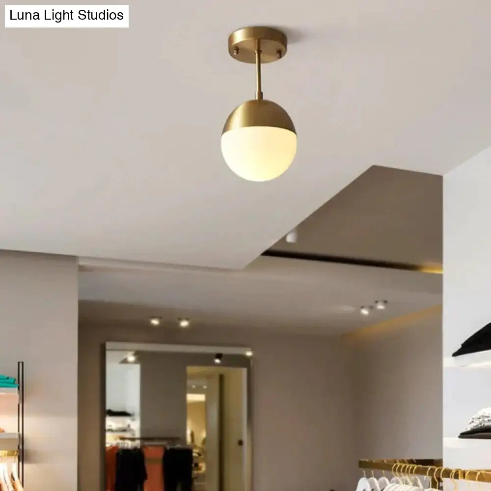 Nordic All Copper Single Head Ceiling Lamp