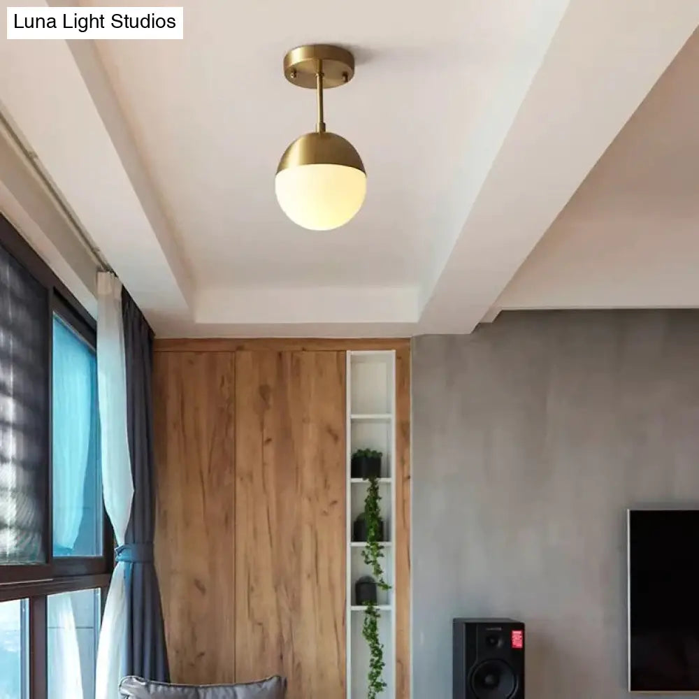 Nordic All Copper Single Head Ceiling Lamp
