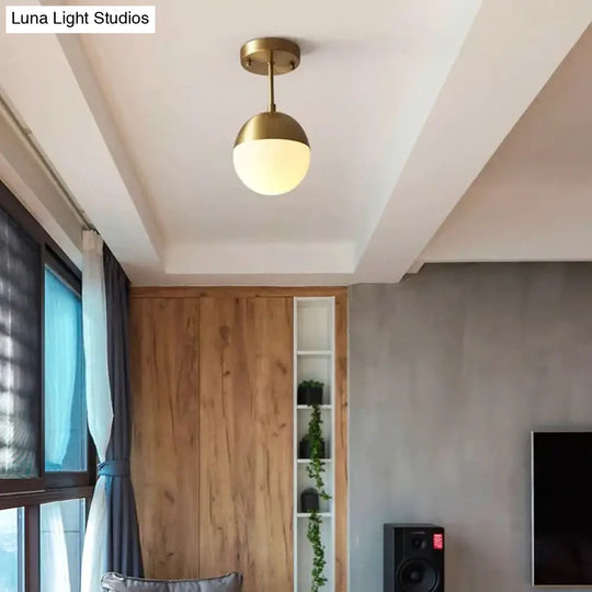 Nordic All Copper Single Head Ceiling Lamp
