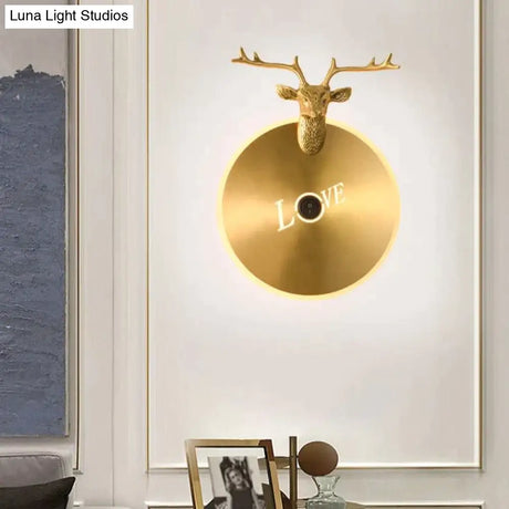 Nordic Antlers Bedroom Living Room Copper Wall Lamp Copper Wall Lamps