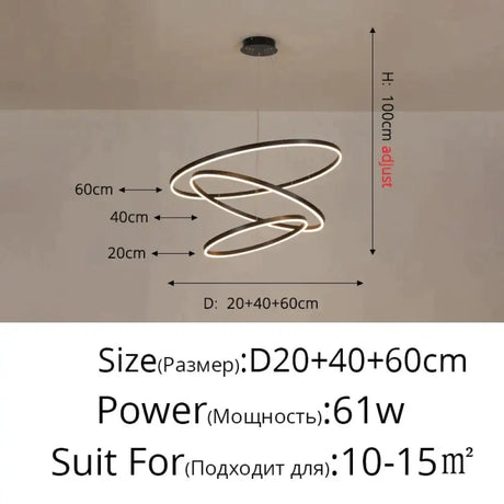 Nordic Art Deco Luxury Led Circular Pendant Lights Hanging Lamps For Living Room Dining Table