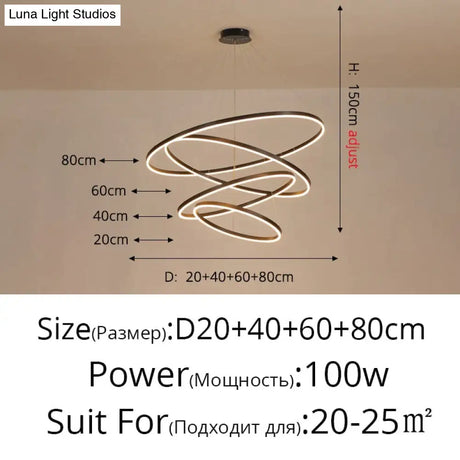 Nordic Art Deco Luxury Led Circular Pendant Lights Hanging Lamps For Living Room Dining Table