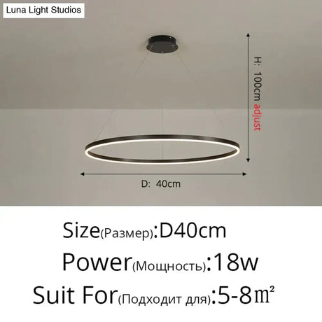 Nordic Art Deco Luxury Led Circular Pendant Lights Hanging Lamps For Living Room Dining Table