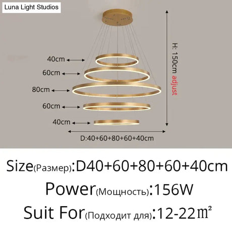 Nordic Art Deco Luxury Led Circular Pendant Lights Hanging Lamps For Living Room Dining Table