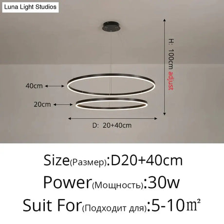 Nordic Art Deco Luxury Led Circular Pendant Lights Hanging Lamps For Living Room Dining Table