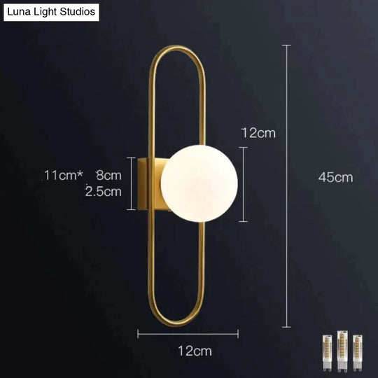 Nordic Bedside Lamp Wall Living Room Simple Modern Background Corridor Bedroom Copper Lamps