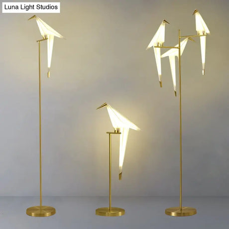 Nordic Bird Floor Lamp Creative Acrylic Thousand Paper Cranes Lamps For Living Room Bedroom Home