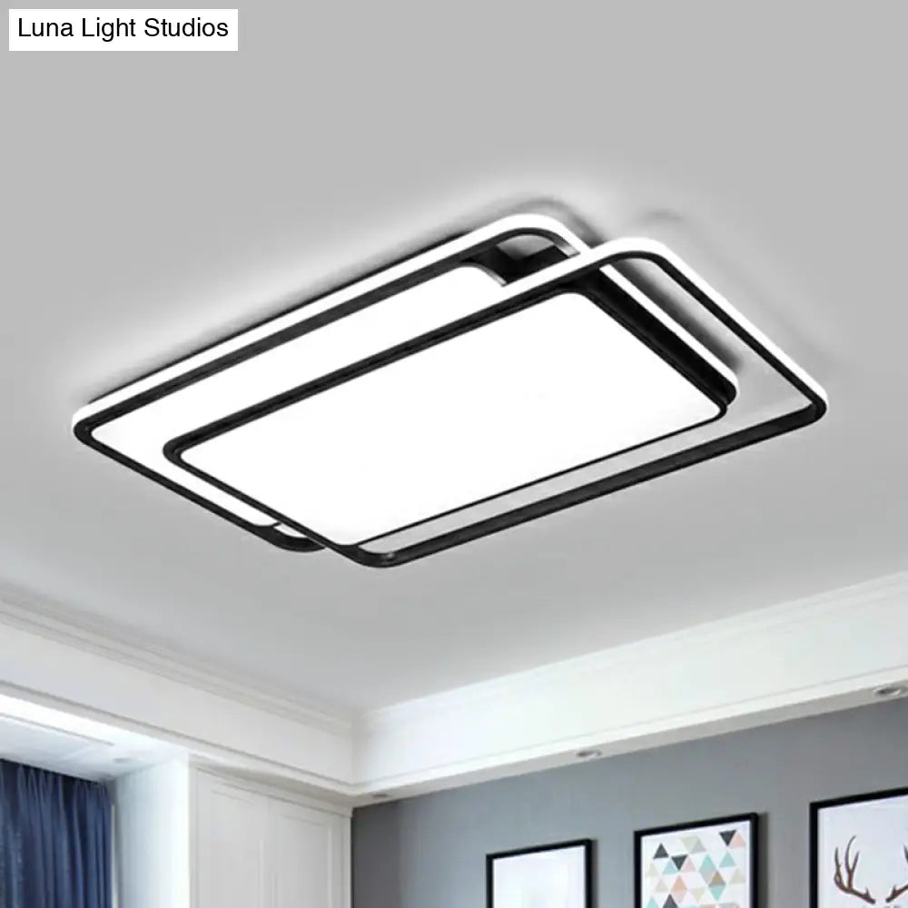 Nordic Black Acrylic Geometric Flush Mount Led Light For Bedroom Ceiling