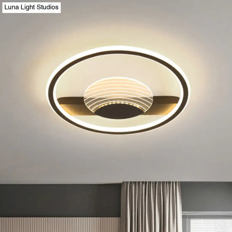 Nordic Black/Gold Acrylic Led Flush Mount Ceiling Lamp For Bedroom