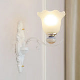 Nordic Blossom Glass Chandelier: Elegant White Hanging Light For Living Room 1 /