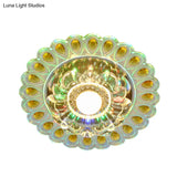 Nordic Blossoms Led Ceiling Light With Faceted Clear Glass For Corridor