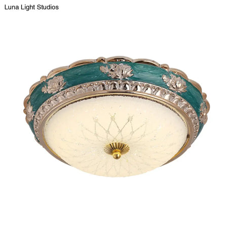Nordic Blue Led Flushmount Ceiling Lamp 12’/16’ Dia Frosted Glass Finish