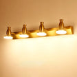 Nordic Brass Wall Lighting - 4 Head Bathroom Vanity Lamp With Round Metal Shade In Warm/White Light
