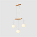 Nordic Bubble Shade Island Wooden Hanging Lamp - 3/4/5 Lights Perfect For Restaurants 3 / Wood