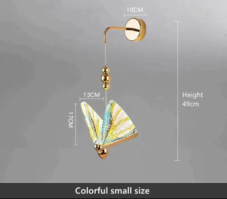 Nordic Butterfly Led Wall Light for Bedroom colorful small size / Warm White wall Light