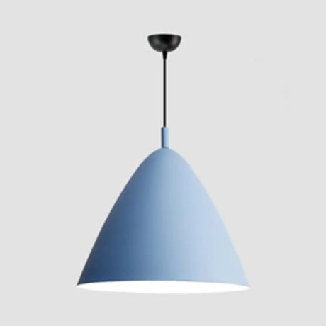 Nordic Candy Colored Pendant Pyramid Shade - 10.5/13/16 Inch Aluminum Hanging Light For Cafe Blue /